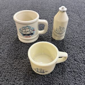 VTG Old Spice Shaving - Shulton - Mug Talcum Bottle Ship Grand Turk Salem 1786